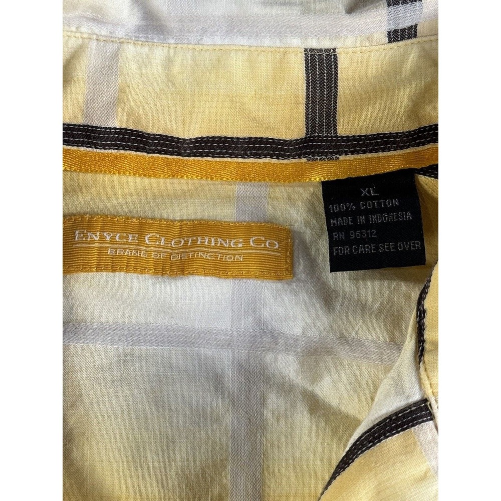 Enyce Shirt Men XL Button Up Yellow Plaid L/S Y2K Streetwear Skater Grunge Vtg - Picture 11 of 11